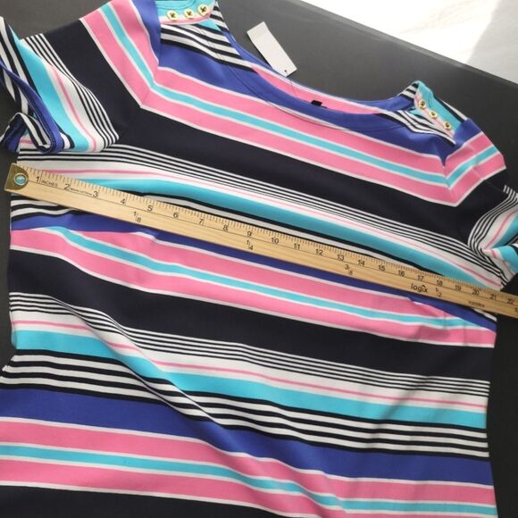New Talbots Multicolor Striped Dress X - Picture 7 of 12